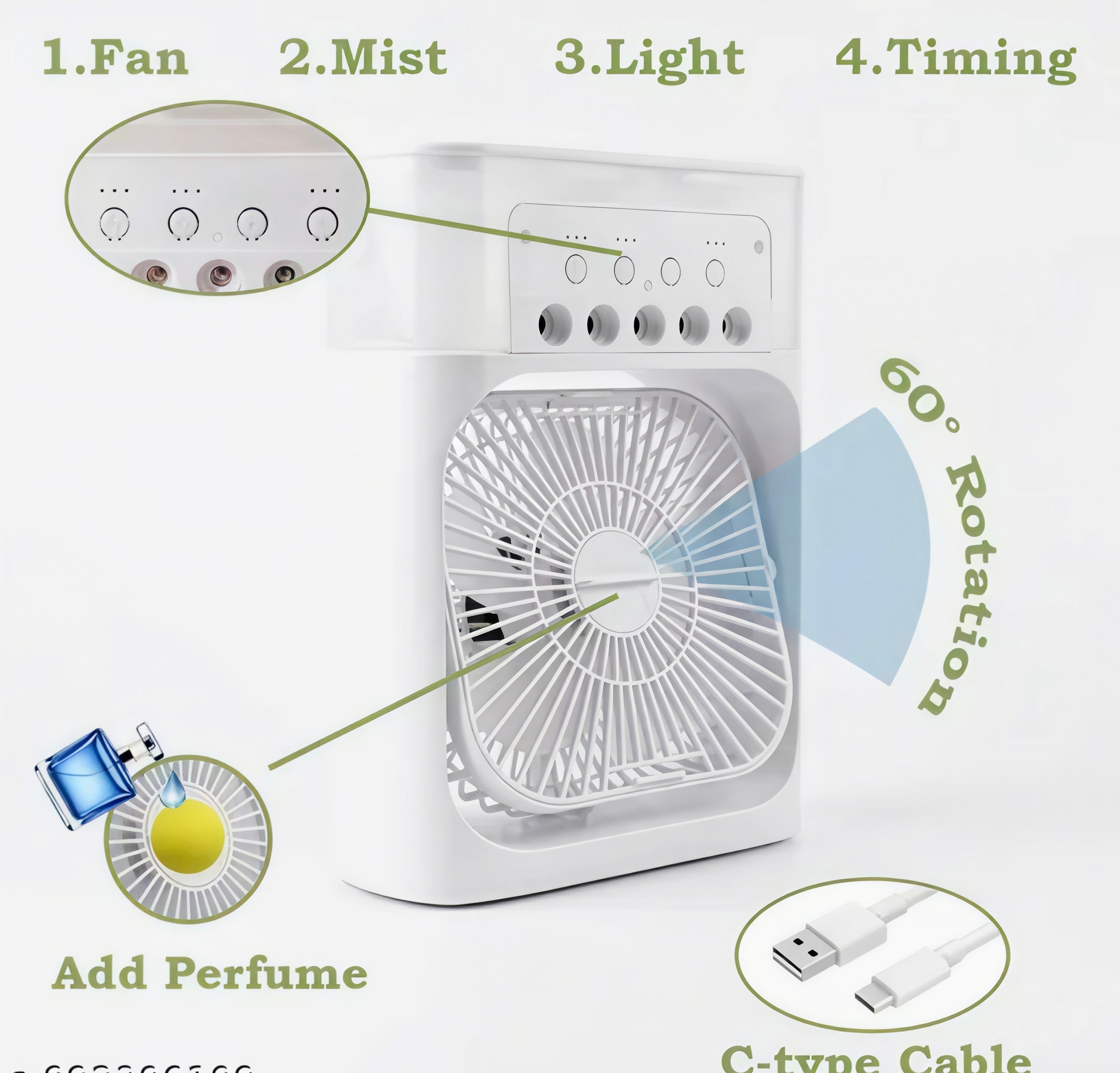 Portable Mini Air Cooler – Personal USB Cooling Fan with Water Mist | Quiet & Energy Efficient