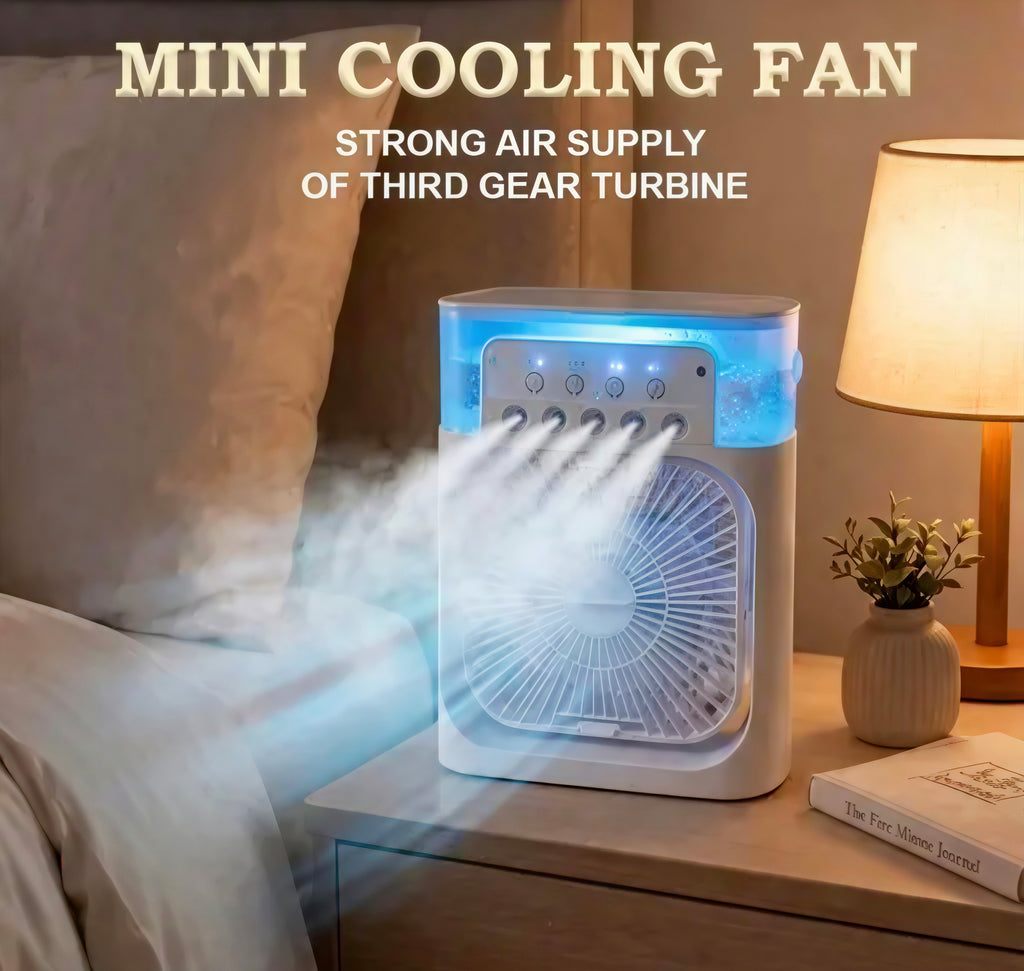 Portable Mini Air Cooler – Personal USB Cooling Fan with Water Mist | Quiet & Energy Efficient