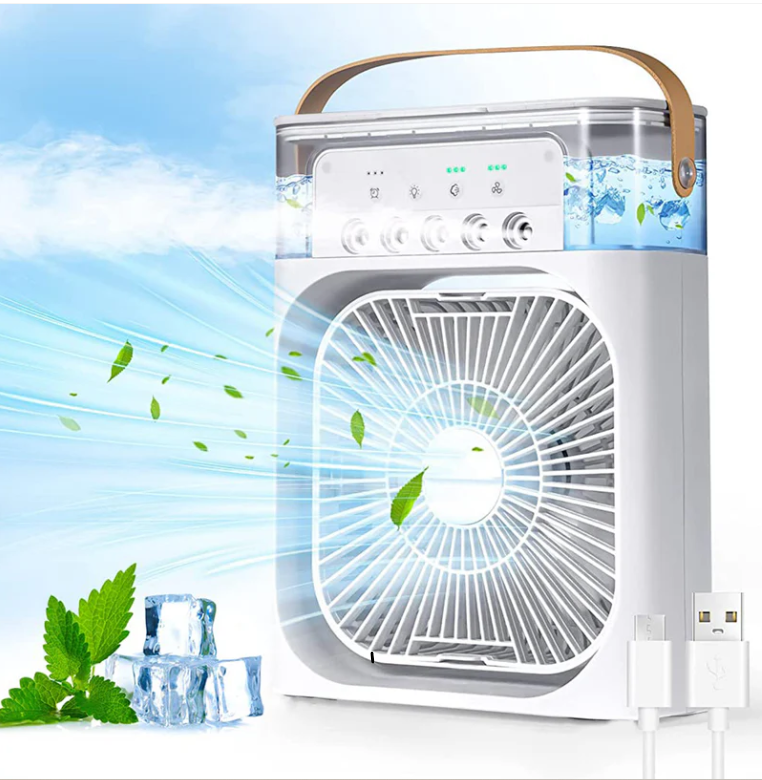 Portable Mini Air Cooler – Personal USB Cooling Fan with Water Mist | Quiet & Energy Efficient