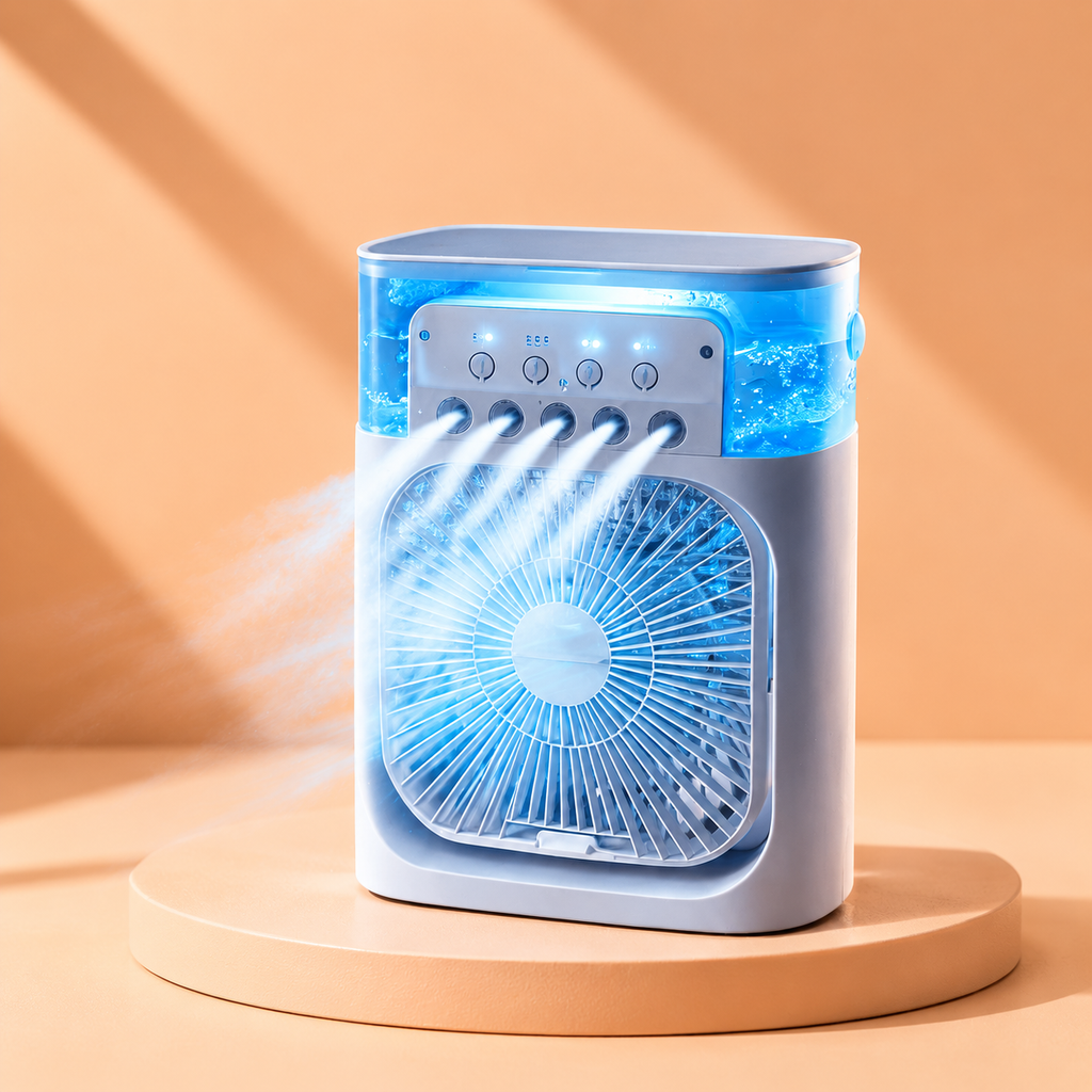 Portable Mini Air Cooler – Personal USB Cooling Fan with Water Mist | Quiet & Energy Efficient